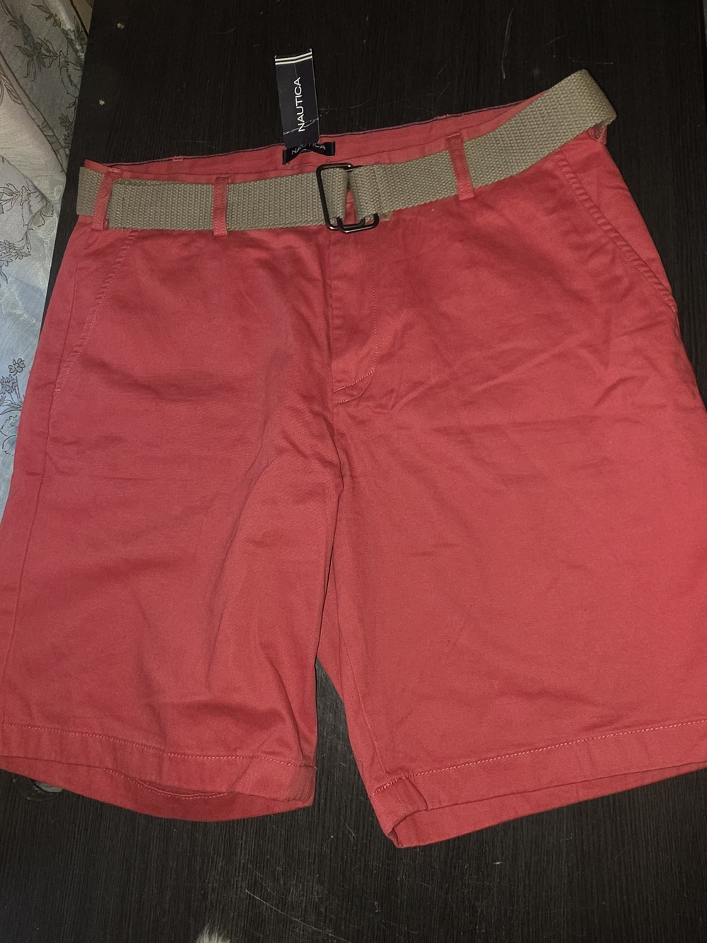 Nautica Red Flat-Front Men’s Chino Shorts